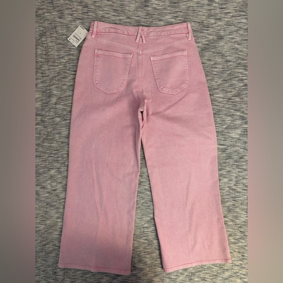 Good American Good Waist Cropped Palazzo Jeans In Rose Quartz Sz 10/30 NWT - - Picture 11 of 12